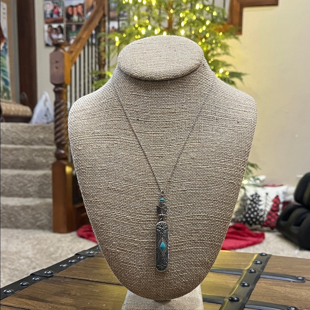 Silpada Silver Necklace with Turquoise Accents